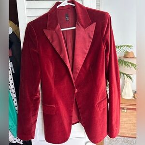 Tahari Burgundy velvet and silk blazer